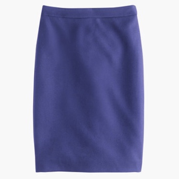 J. Crew The Pencil Skirt Blue Wool